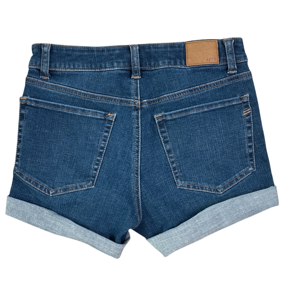 Aeropostale High Rise Midi Denim Jean Shorts Women's 4 - Picture 2 of 9